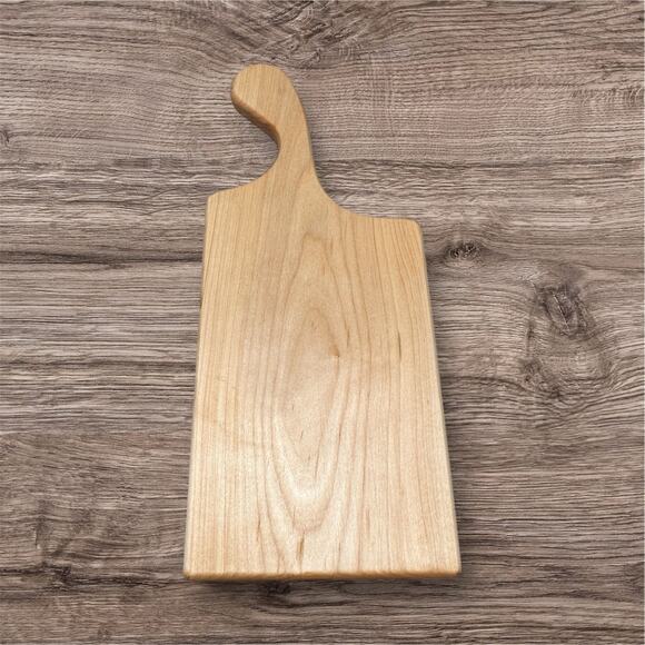 Handcrafted Cutting Board Curved Handle Made from Maple Hardwood Rustic Kitchen - Picture 1 of 5